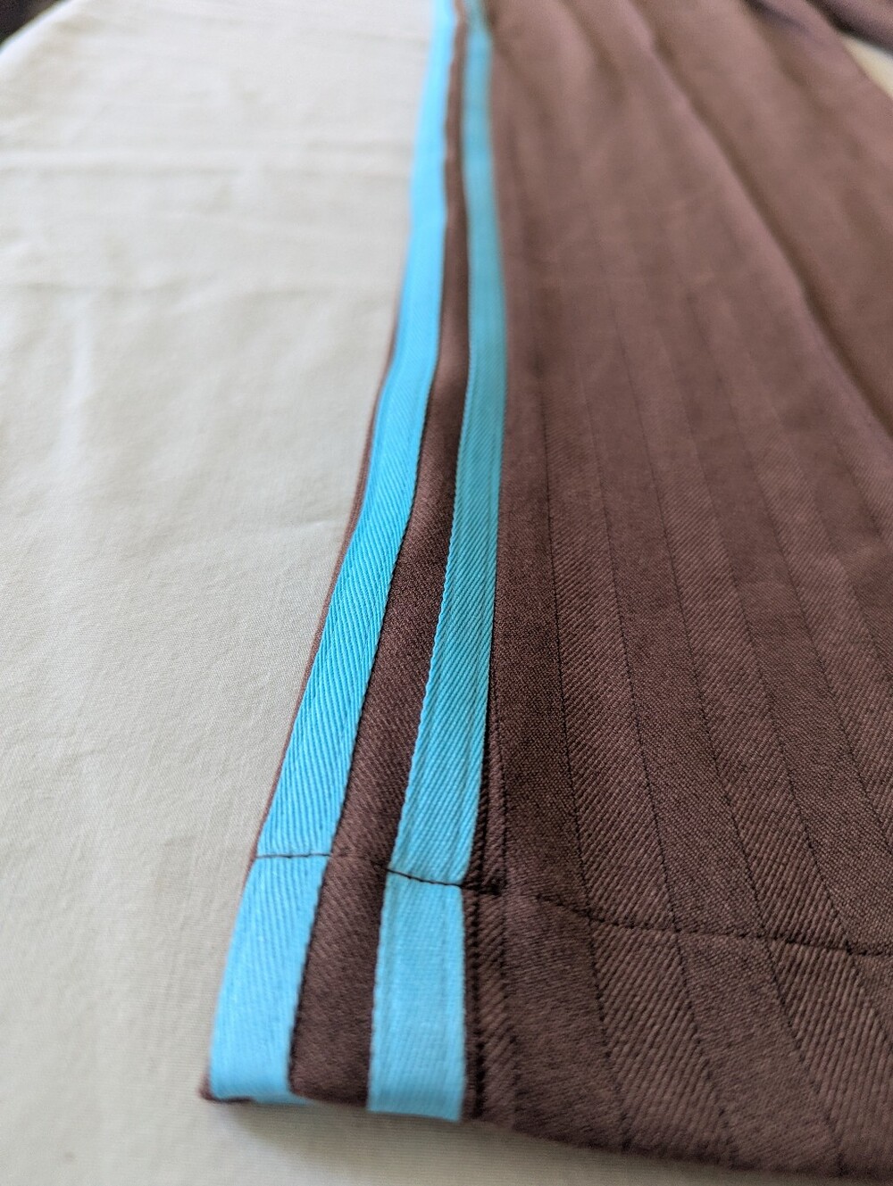 Adidas Originals Tailored Track Pants In Auburn With Blue Stripes - Picture 9 of 14